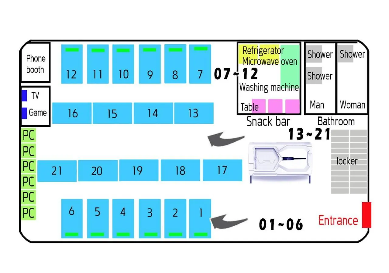 Multi24 멀티 24 hours multi room motel hotel guest house A 인천 캡슐호텔